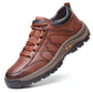 Hand-Sewn Leather Leisure Shoes for Men, Waterproof, Comfortable, Non-Slip Rubber Sole, Lightweight for Outdoor Activities-1