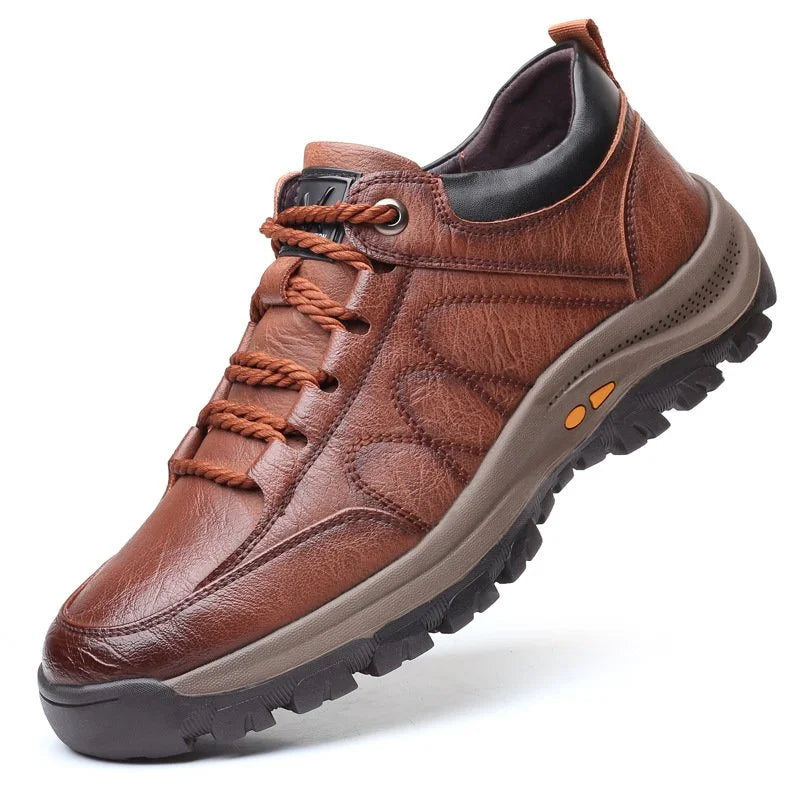 Variant image for Hand-Sewn Leather Leisure Mens Shoes, Waterproof, Breathable, Ergonomic Insole, Durable Rubber Sole, Comfortable for Outdoor Activities-1
