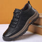 Hand-Sewn Leather Leisure Shoes for Men, Waterproof, Comfortable, Non-Slip Rubber Sole, Lightweight for Outdoor Activities-3