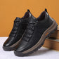 Hand-Sewn Leather Leisure Shoes for Men, Waterproof, Comfortable, Non-Slip Rubber Sole, Lightweight for Outdoor Activities-2