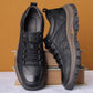 Hand-Sewn Leather Leisure Shoes for Men, Waterproof, Comfortable, Non-Slip Rubber Sole, Lightweight for Outdoor Activities-5