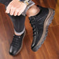 Hand-Sewn Leather Leisure Shoes for Men, Waterproof, Comfortable, Non-Slip Rubber Sole, Lightweight for Outdoor Activities-4