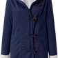 Womens Warm Winter Jacket - Hooded Mid-Thigh, Suede