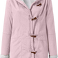 Womens Warm Winter Jacket - Hooded Mid-Thigh, Suede