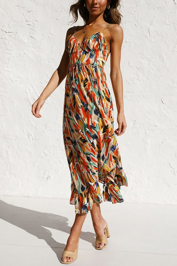 Elegant V-Neck Sleeveless Multicolor Wedding Guest Dress, Summer Cocktail Formal Dress for Special Occasions-6