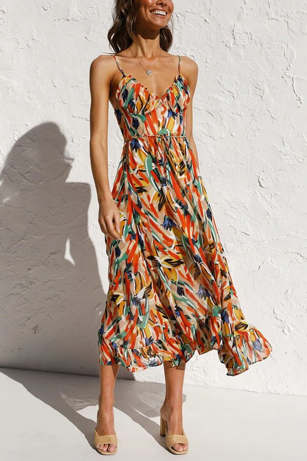 Variant image for Elegant V-Neck Sleeveless Multicolor Wedding Guest Dress, Summer Cocktail Formal Dress for Special Occasions-1