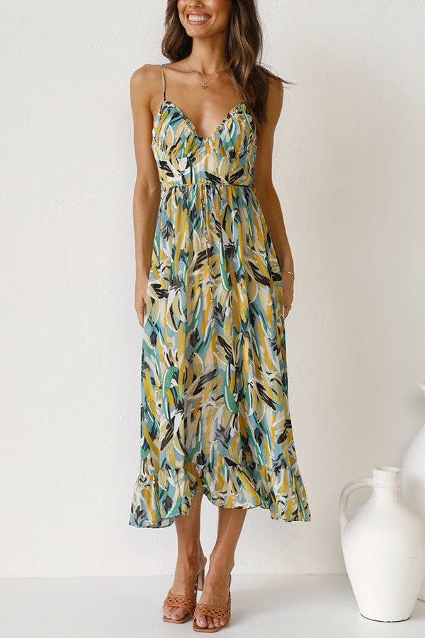 Elegant V-Neck Sleeveless Multicolor Wedding Guest Dress, Summer Cocktail Formal Dress for Special Occasions-2