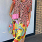 Variant image for Plus Size Women's Leopard Pattern Short Sleeve Dress for Casual and Semi-Formal Occasions-33