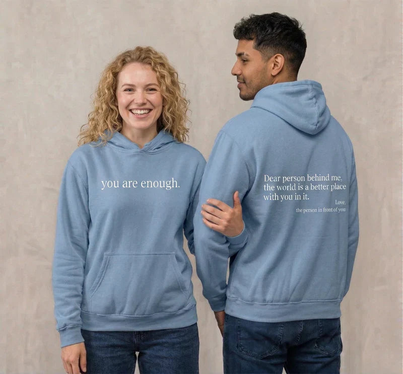 Unisex Warm Hoodie - Graphic Front-Pocket Hoodie With Back Print, Fleece-Lined, Casual Wear