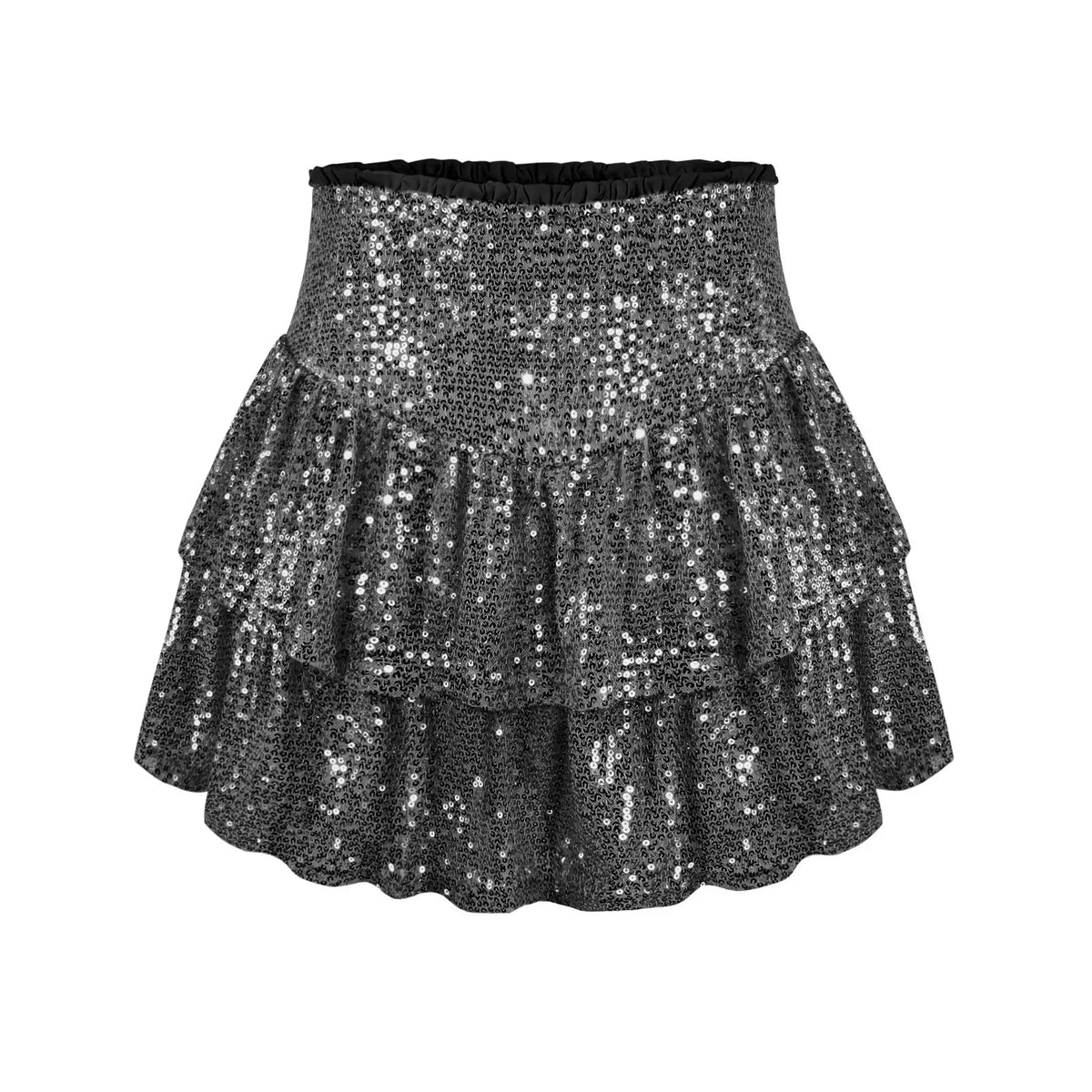 Fluttering Sequin Skirt in Silver, Gold, Black, Pink, and More - Elegant Party Wear with Comfortable Inner Lining-2