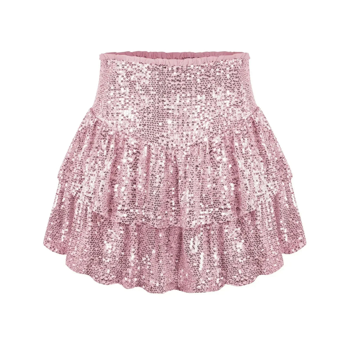 Variant image for Fluttering Sequin Skirt in Silver, Gold, Black, Pink, and More - Elegant Party Wear with Comfortable Inner Lining-17