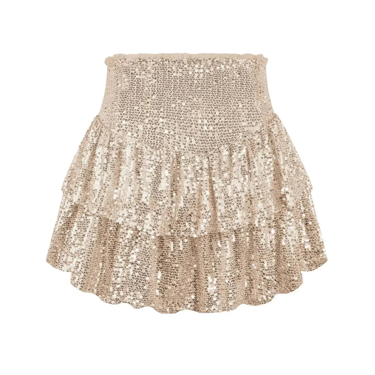 Fluttering Sequin Skirt in Silver, Gold, Black, Pink, and More - Elegant Party Wear with Comfortable Inner Lining-4