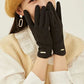 Plush Timeless Women Suede Gloves - Fitted, Cashmere Lined