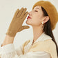 Plush Timeless Women Suede Gloves - Fitted, Cashmere Lined