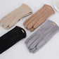 Plush Timeless Women Suede Gloves - Fitted, Cashmere Lined