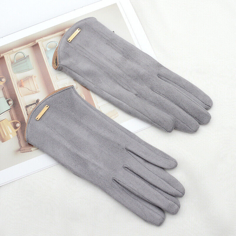 Plush Timeless Women Suede Gloves - Fitted, Cashmere Lined