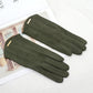 Plush Timeless Women Suede Gloves - Fitted, Cashmere Lined