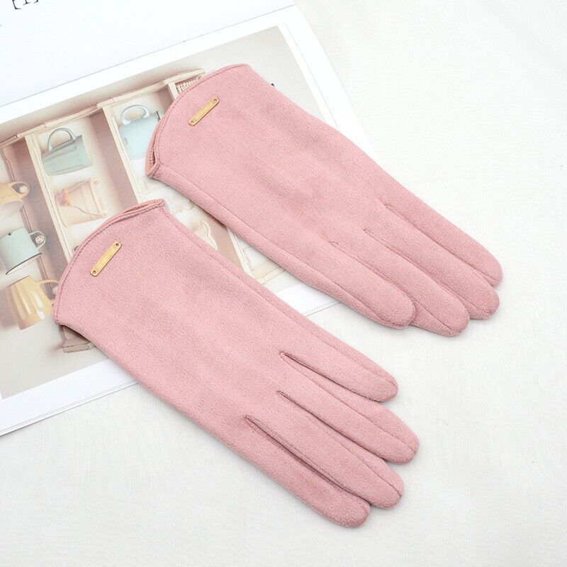 Plush Timeless Women Suede Gloves - Fitted, Cashmere Lined