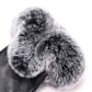 Women's Warm Leather Gloves - Faux Fur Cuff, Touchscreen