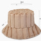 Cozy Warm Women Bucket Hat - Ribbed Faux Fur, For Winter