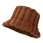 Cozy Warm Women Bucket Hat - Ribbed Faux Fur, For Winter
