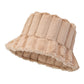 Cozy Warm Women Bucket Hat - Ribbed Faux Fur, For Winter