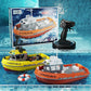 Powerful Dual Motor RC Tugboat Model - 1:72 Motor-Driven Remote Control Boat for Boys, Cordless Fun