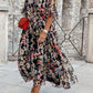 Comfortable Women's V-Neck Floral Dress for Spring and Summer - High-Quality Fabric, Normal Fit, Versatile Style-2
