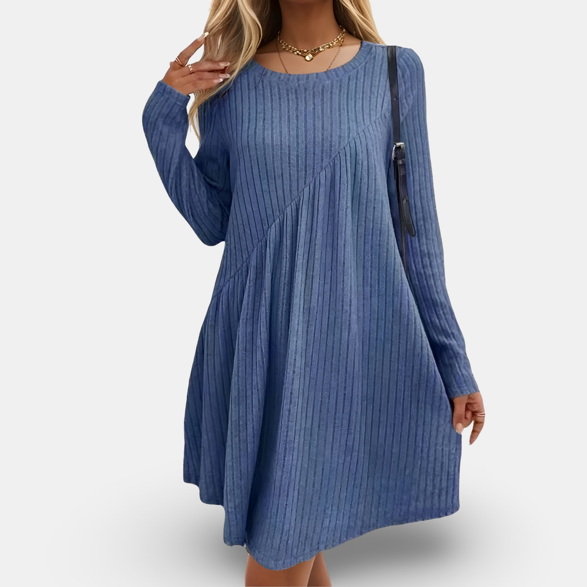 Variant image for Elegant Long Sleeve Womens Dress in Soft Cotton Blend for All Occasions, Comfortable and Versatile Casual or Formal Wear-16