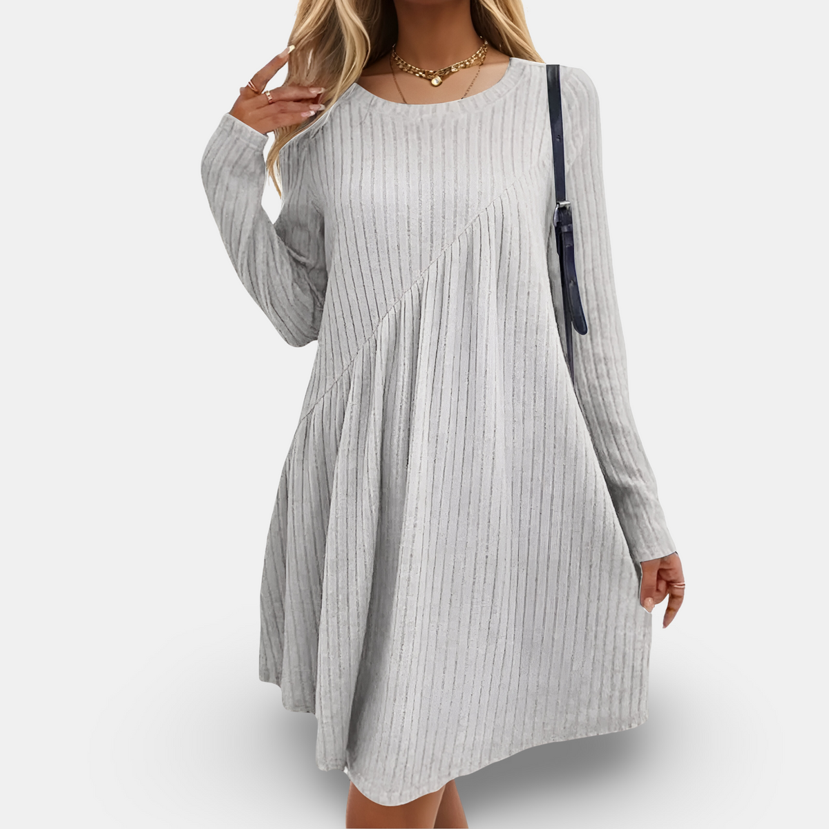 Variant image for Elegant Long Sleeve Womens Dress in Soft Cotton Blend for All Occasions, Comfortable and Versatile Casual or Formal Wear-21
