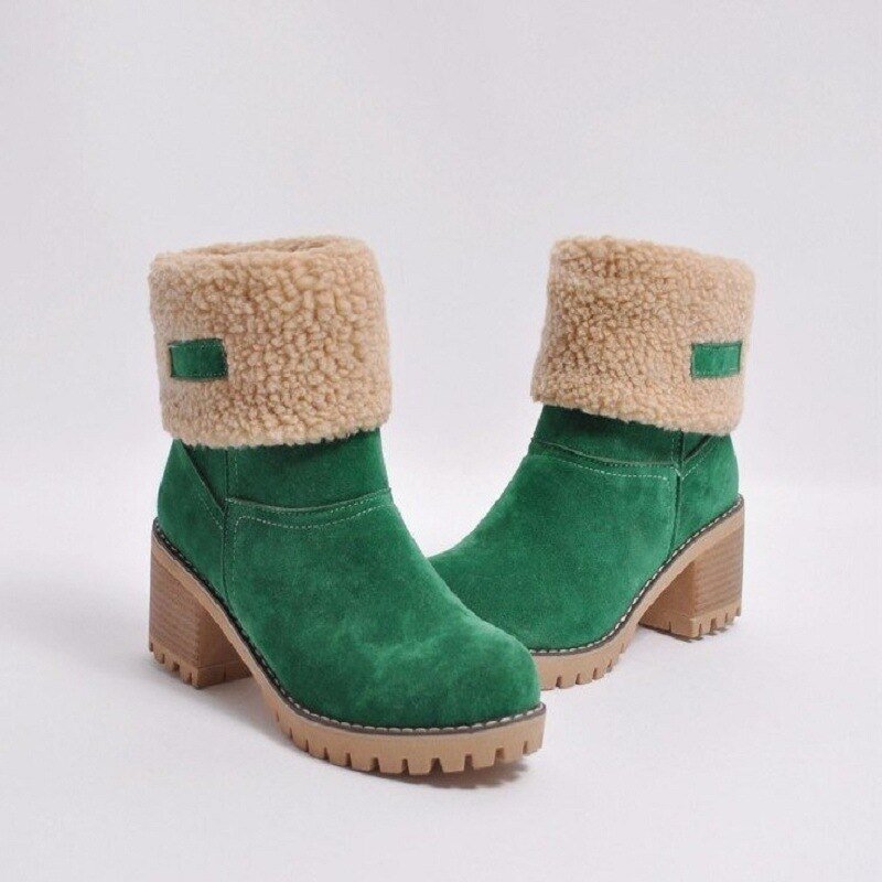 Women’s Insulating Winter Boots - Mid Calf Suede Cozy Lining