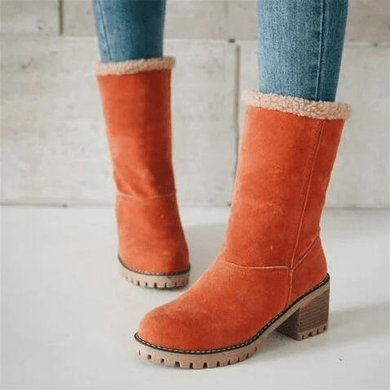 Women’s Insulating Winter Boots - Mid Calf Suede Cozy Lining
