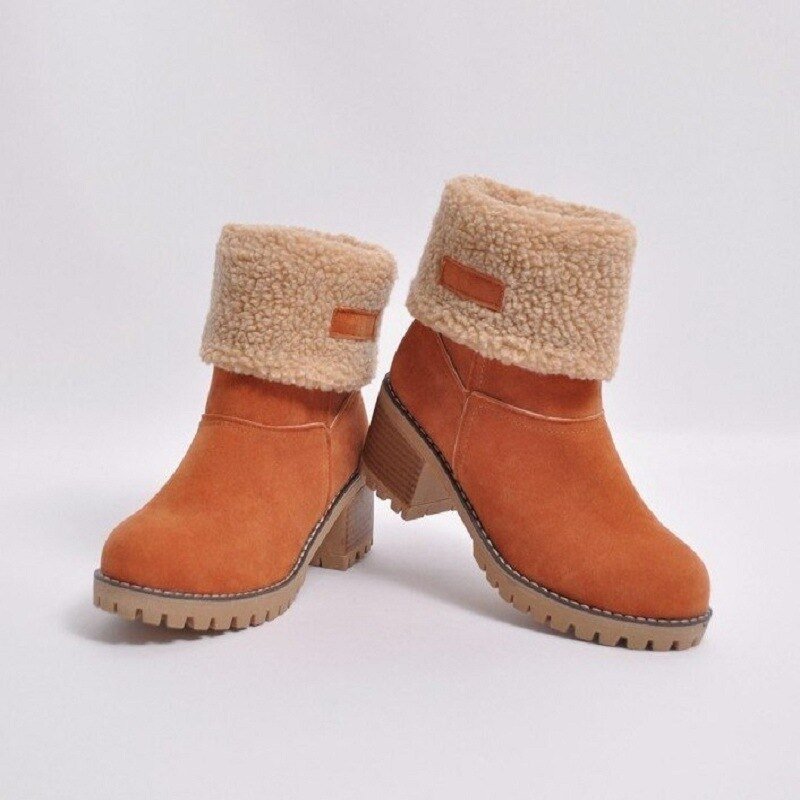 Women’s Insulating Winter Boots - Mid Calf Suede Cozy Lining