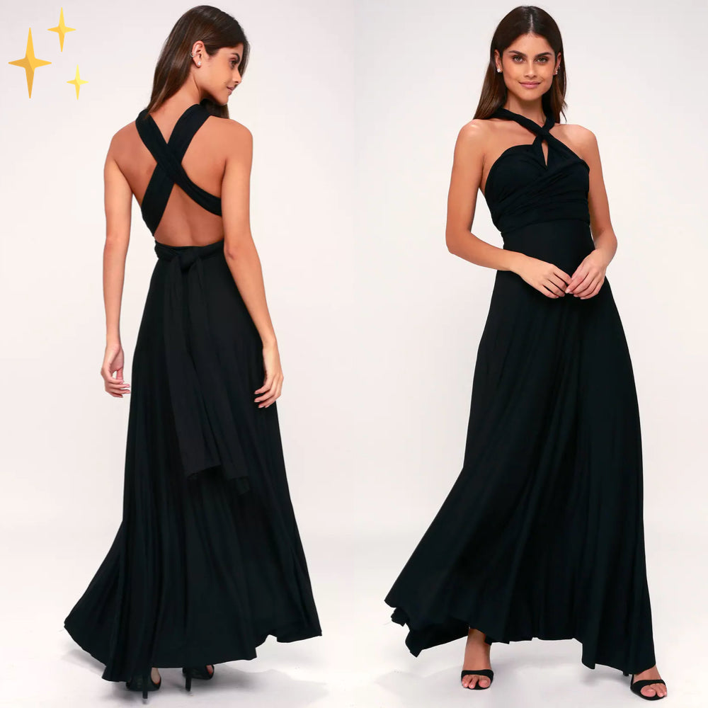 Elegant Floral Maxi Dress for Women - Flattering Wrap Design, Comfortable Fabric, Versatile Long Dress for Any Occasion-4