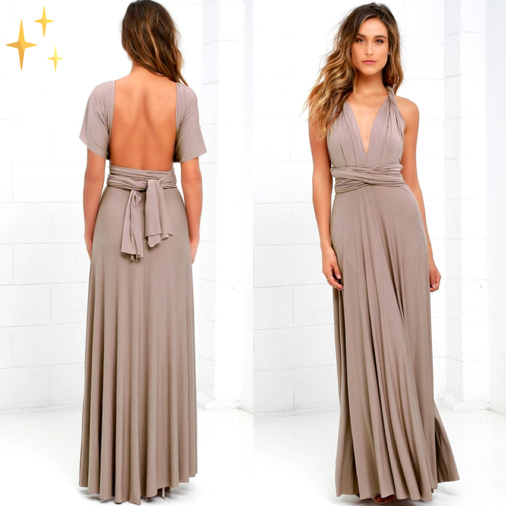 Elegant Floral Maxi Dress for Women - Flattering Wrap Design, Comfortable Fabric, Versatile Long Dress for Any Occasion-3