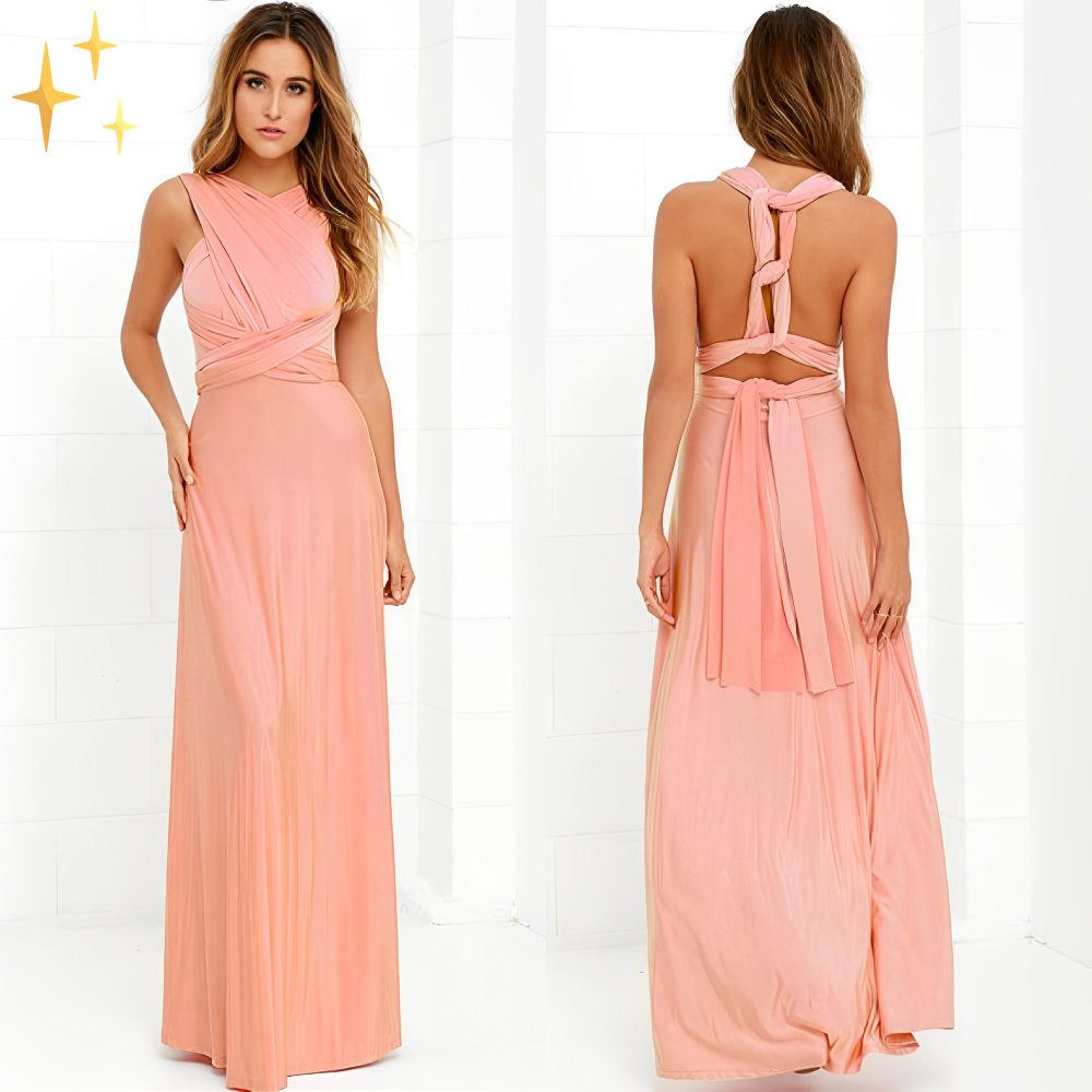 Elegant Floral Maxi Dress for Women - Flattering Wrap Design, Comfortable Fabric, Versatile Long Dress for Any Occasion-5
