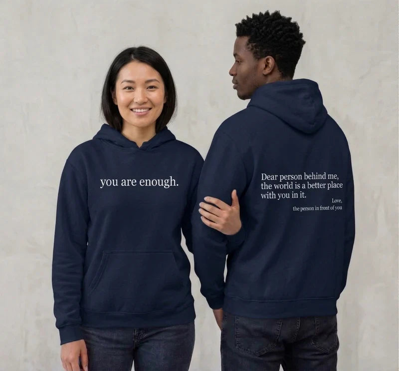 Unisex Warm Hoodie - Graphic Front-Pocket Hoodie With Back Print, Fleece-Lined, Casual Wear