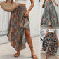 Bohemian Multicolored Maxi Skirt for Women, Paisley Print, Elastic Waistband, Flowy Long Skirt, Comfortable Summer Wear-5