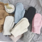 Women Warm Mittens - Ribbed Cuff Plush Faux Fur, Winter
