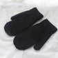 Women Warm Mittens - Ribbed Cuff Plush Faux Fur, Winter