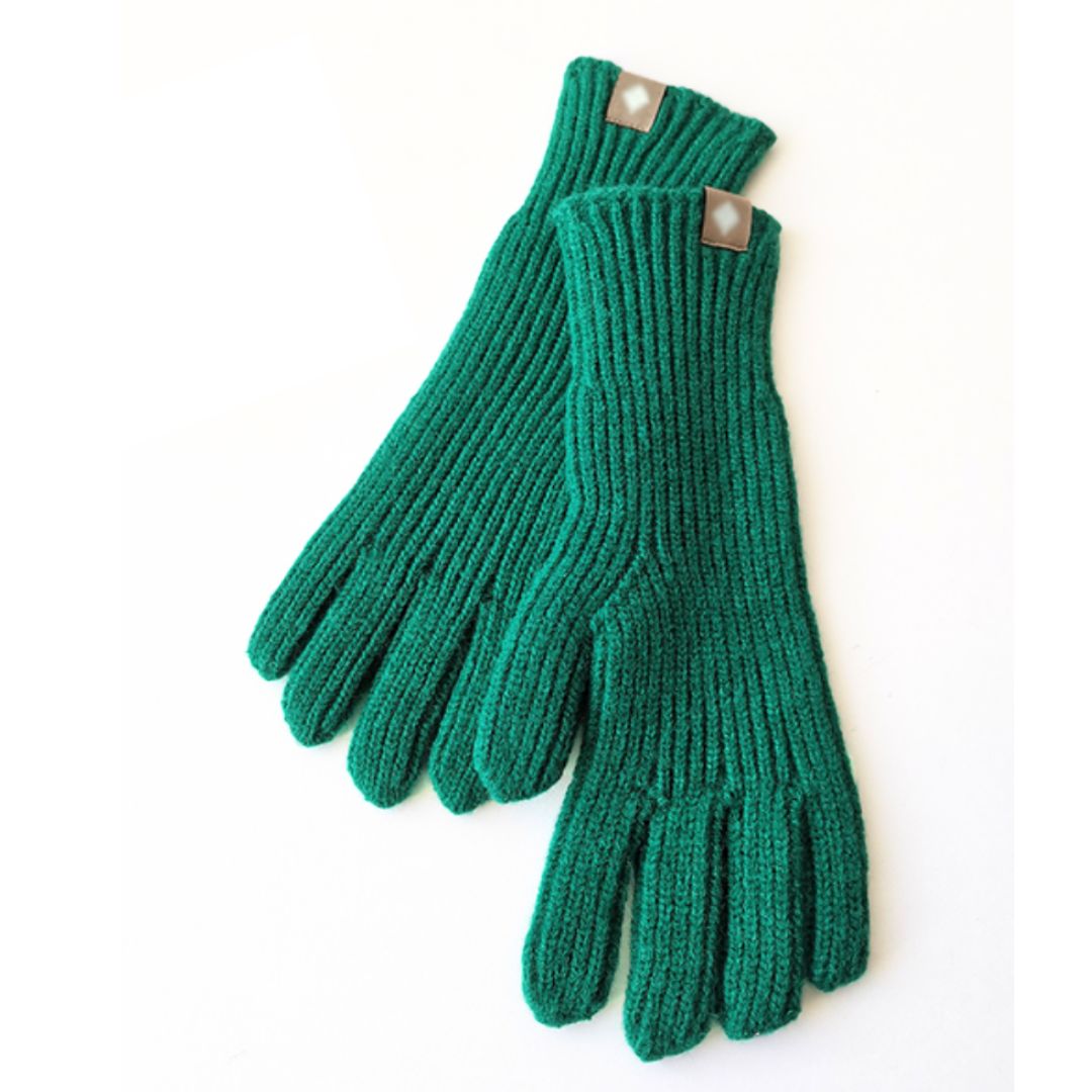 Cozy Warm Gloves - Ribbed Slim Knit, Cotton Blend, Winter