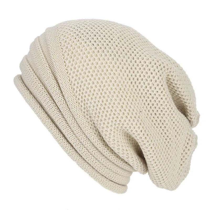 Women's Oversized Knitted Beanie - Slouchy Wool Winter