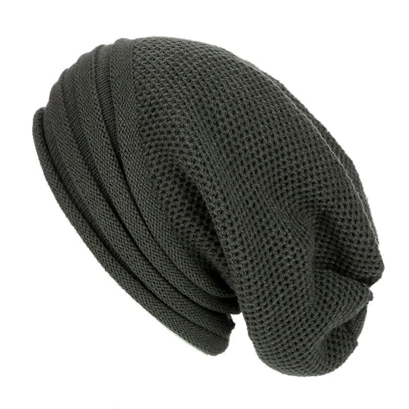 Women's Oversized Knitted Beanie - Slouchy Wool Winter
