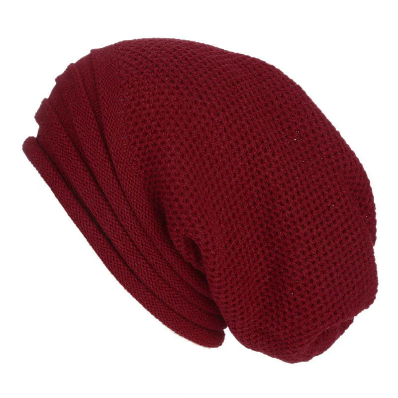 Women's Oversized Knitted Beanie - Slouchy Wool Winter