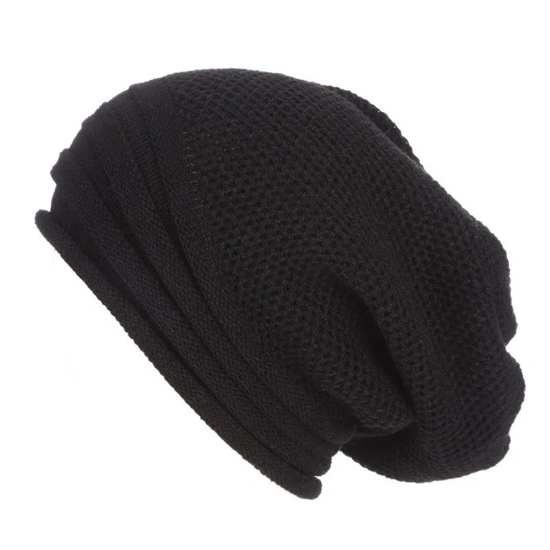 Women's Oversized Knitted Beanie - Slouchy Wool Winter