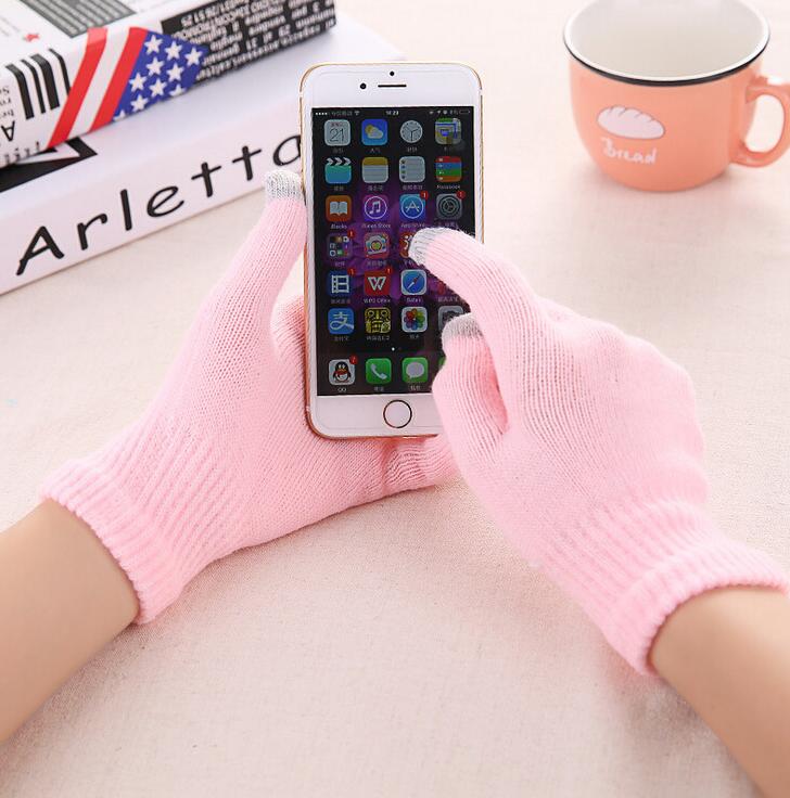 Cozy Warm Womens Gloves - Five-Finger Suede Fleece Winter