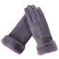 Cozy Warm Womens Gloves - Five-Finger Suede Fleece Winter