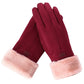 Cozy Warm Womens Gloves - Five-Finger Suede Fleece Winter