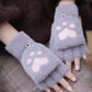 Plush Women’s Fingerless Mittens - Minky Foldover, Winter