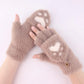 Plush Women’s Fingerless Mittens - Minky Foldover, Winter